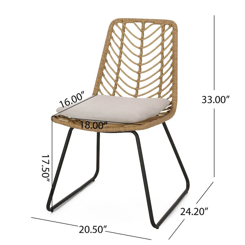 Chair with Cushion Set of 2