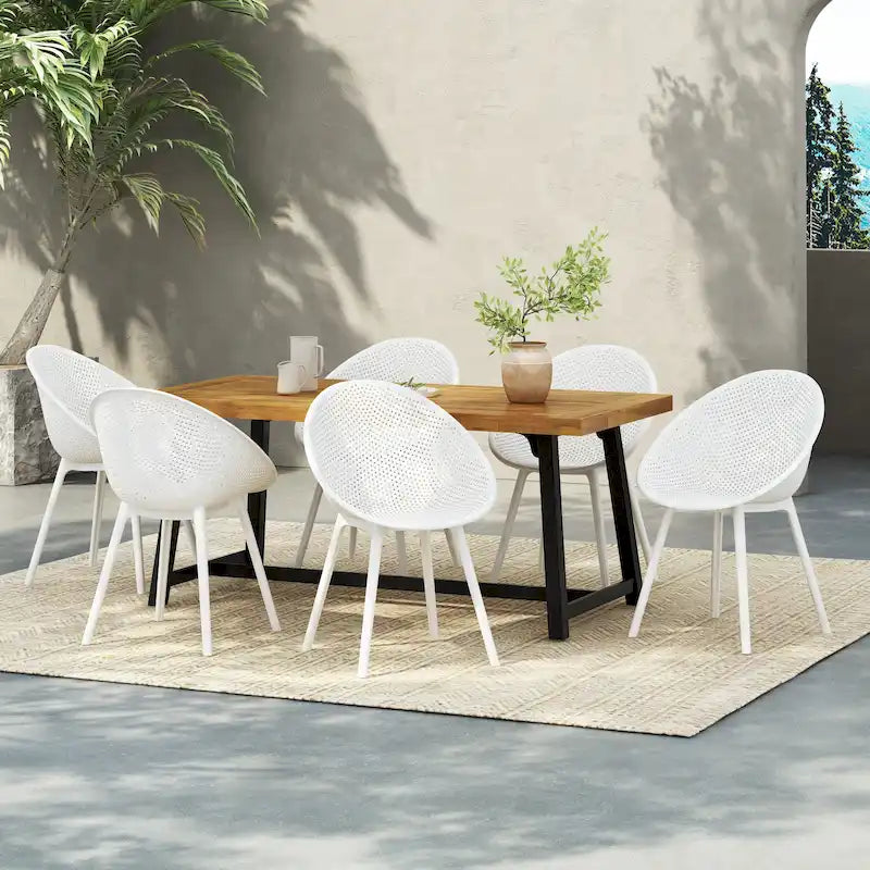 Christopher Knight Home Virella Outdoor Acacia Wood 7pc Patio Dining Set