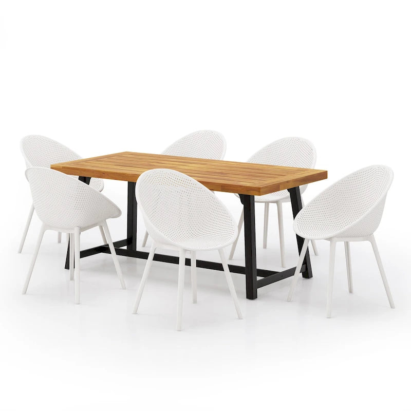 Christopher Knight Home Virella Outdoor Acacia Wood 7pc Patio Dining Set