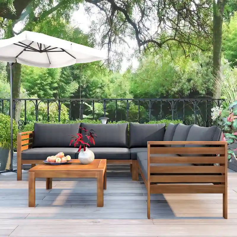 Miller Outdoor French Coutry Sectional Sofa Sets by GDFStudio