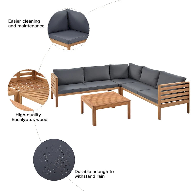 Miller Outdoor French Coutry Sectional Sofa Sets by GDFStudio