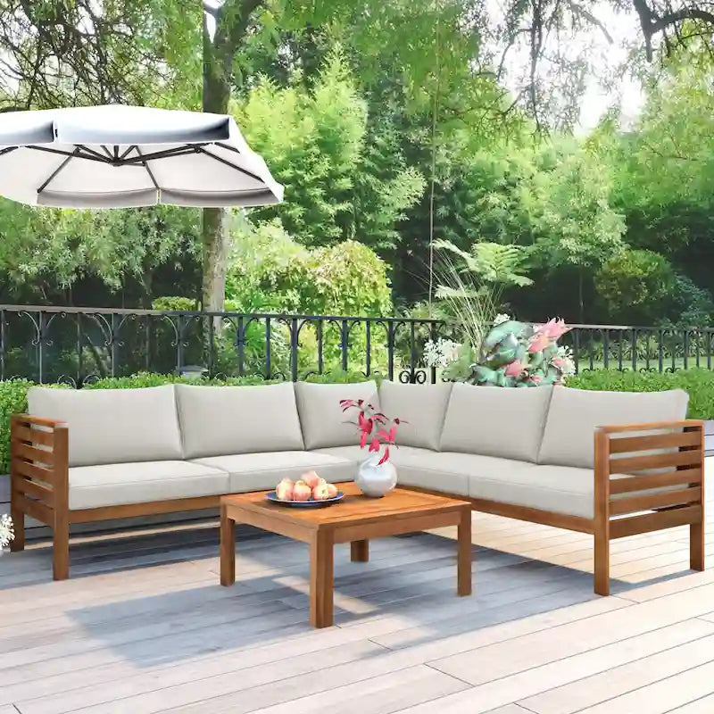 Miller Outdoor French Coutry Sectional Sofa Sets by GDFStudio