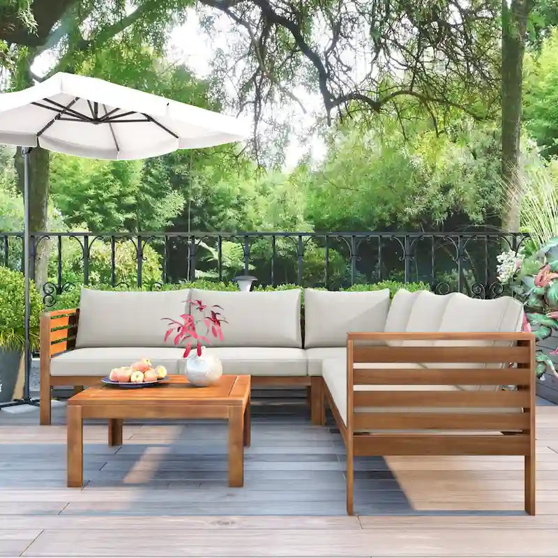 Miller Outdoor French Coutry Sectional Sofa Sets by GDFStudio