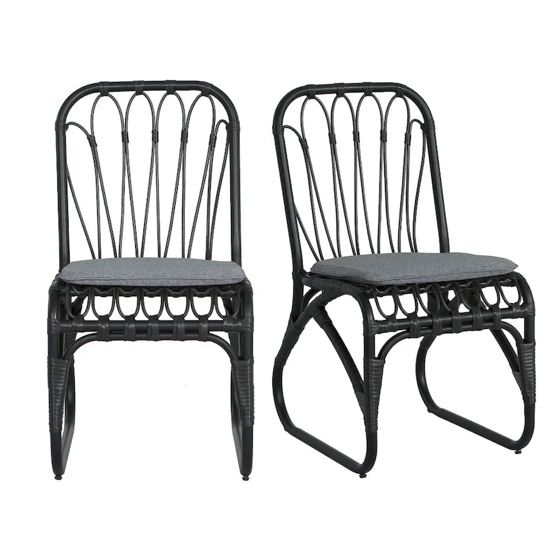 Christopher Knight Home- Alexandra Outdoor PE Wicker Dining Chairs with Cushions (Set of 2)