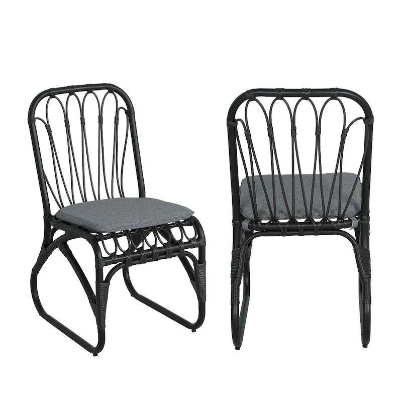 Christopher Knight Home- Alexandra Outdoor PE Wicker Dining Chairs with Cushions (Set of 2)