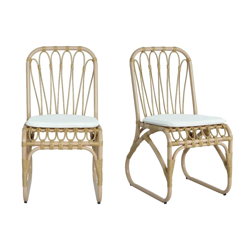 Christopher Knight Home- Alexandra Outdoor PE Wicker Dining Chairs with Cushions (Set of 2)