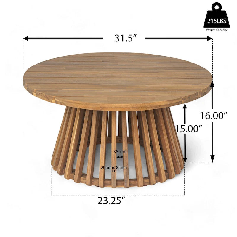 Christopher Knight Home - Rex Acacia Wood Patio Coffee Table