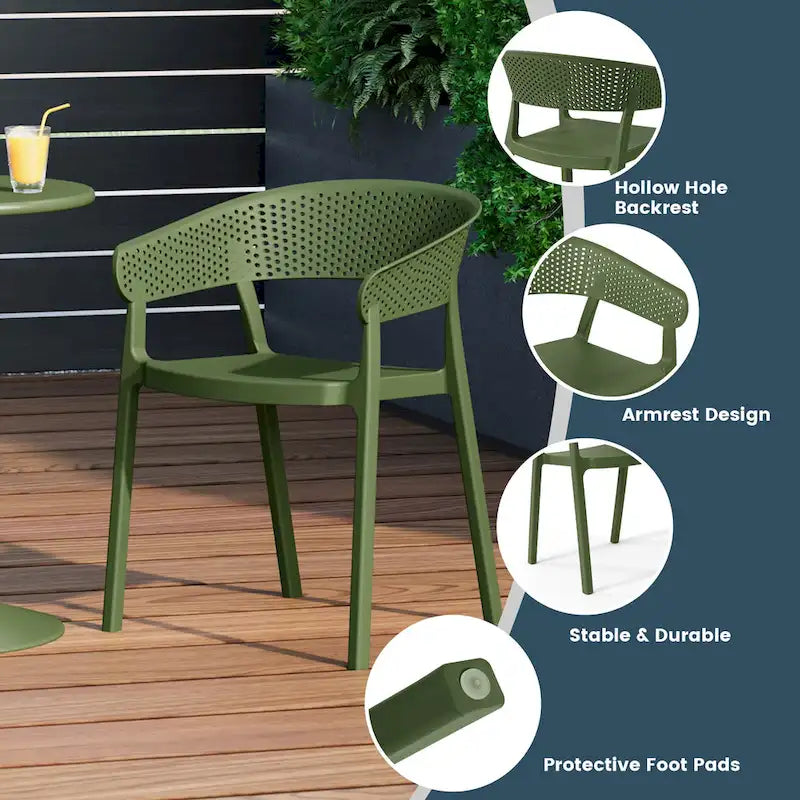 Frond and Form Outdoor Stacking Dining Armchair (Set of 2)