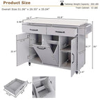 Alger Kitchen Island with Trash Can Storage Cabinet