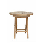 HomeRoots 20 Natural Rounded Solid Wood Folding Outdoor Side Table