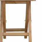 HomeRoots 20 Natural Rounded Solid Wood Folding Outdoor Side Table