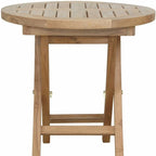 HomeRoots 20 Natural Rounded Solid Wood Folding Outdoor Side Table