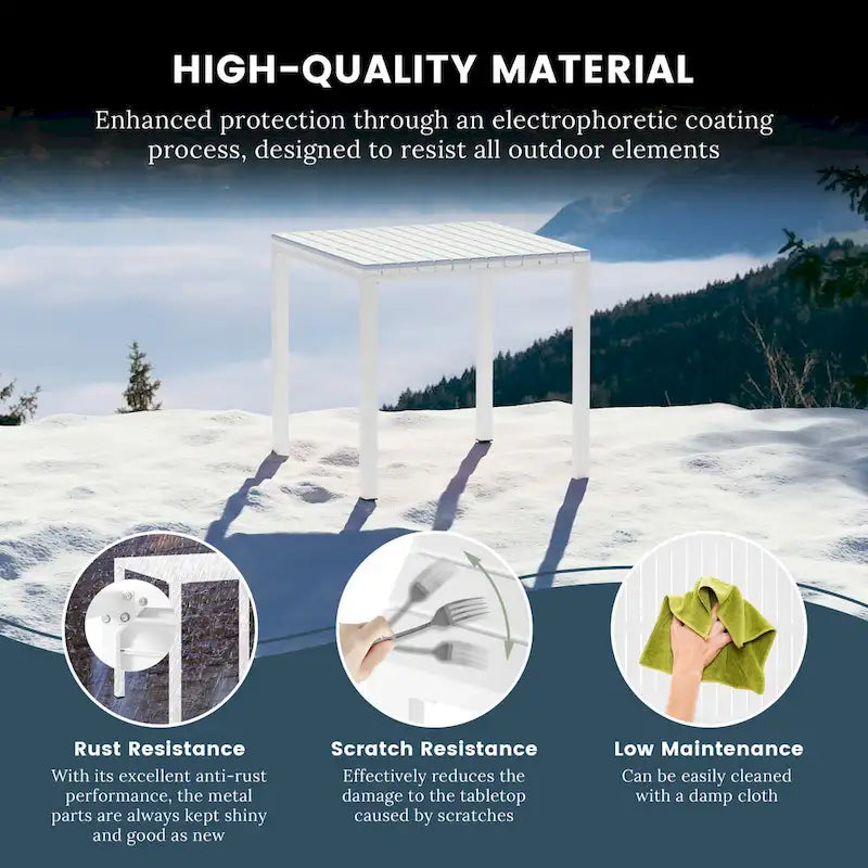 Frond and Form 4-Person Outdoor Square Dining Set