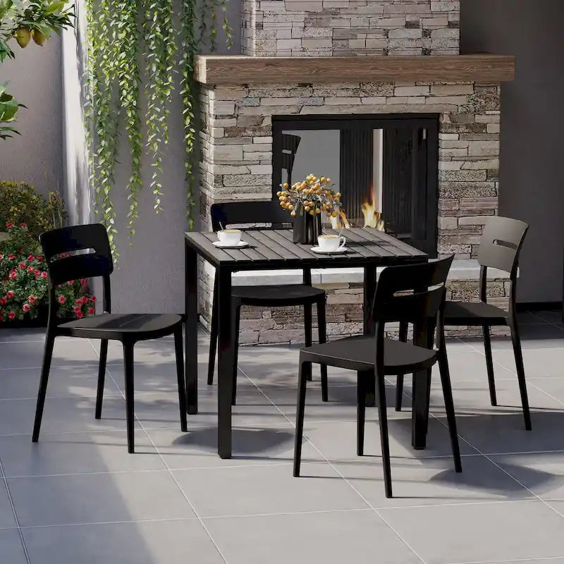 Frond and Form 4-Person Outdoor Square Dining Set