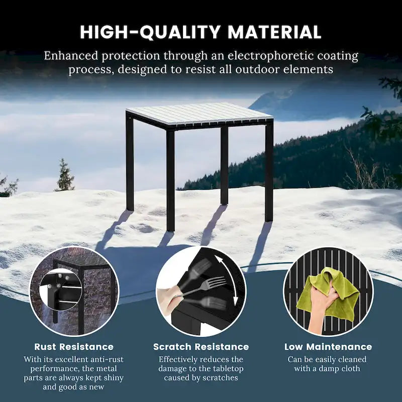 Frond and Form 4-Person Outdoor Square Dining Set