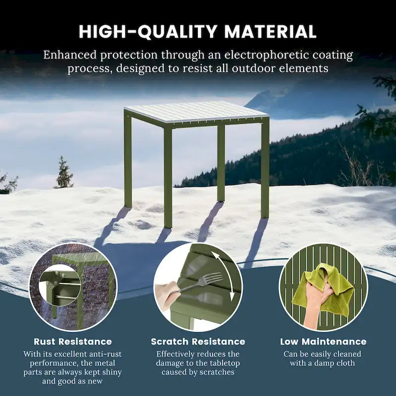 Frond and Form 4-Person Outdoor Square Dining Set