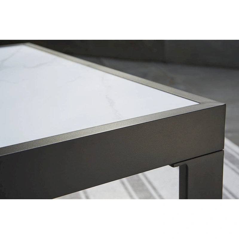 Signature Design by Ashley Beachloft Black/Gray Outdoor Coffee Table - 30W x 30D x 18H