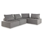 Signature Design by Ashley Bree Zee Gray 4-Piece Outdoor Sectional - 114 W x 38 D x 34 H