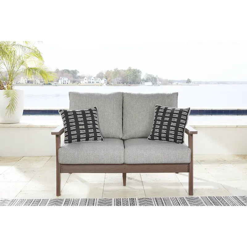 Signature Design by Ashley Emmeline Brown/Beige 2-Piece Outdoor Seating Package - 53.5 W x 34.5 D x 35 H