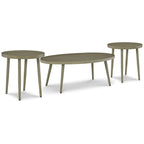 Signature Design by Ashley Swiss Valley Brown 3-Piece Outdoor Occasional Table Package - 48 W x 30 D x 18 H