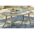 Signature Design by Ashley Swiss Valley Brown 3-Piece Outdoor Occasional Table Package - 48 W x 30 D x 18 H