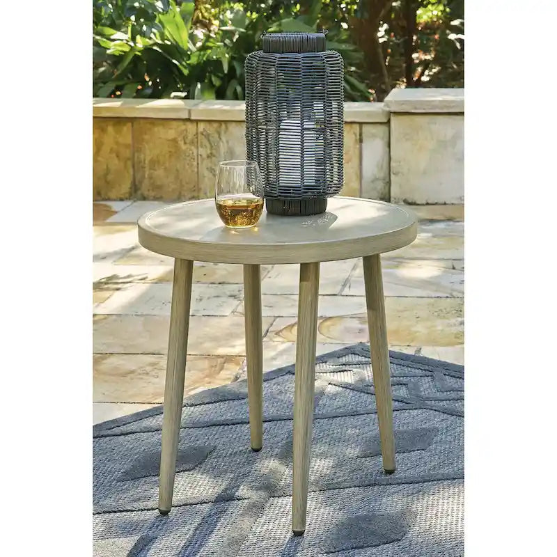 Signature Design by Ashley Swiss Valley Brown 3-Piece Outdoor Occasional Table Package - 48 W x 30 D x 18 H