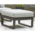 Signature Design by Ashley Beachloft Black/Gray Outdoor Ottoman with Cushion - 28W x 28D x 19H