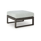 Signature Design by Ashley Beachloft Black/Gray Outdoor Ottoman with Cushion - 28W x 28D x 19H