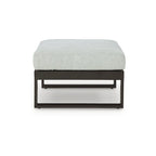 Signature Design by Ashley Beachloft Black/Gray Outdoor Ottoman with Cushion - 28W x 28D x 19H