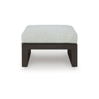 Signature Design by Ashley Beachloft Black/Gray Outdoor Ottoman with Cushion - 28W x 28D x 19H