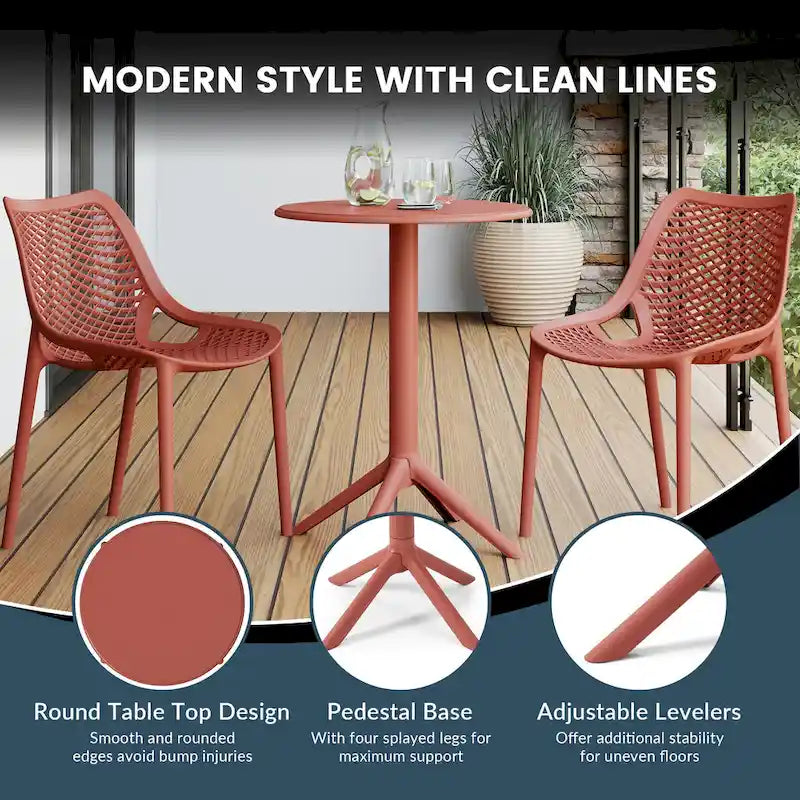 Frond and Form 23.5 Inch Outdoor Round Dining Table