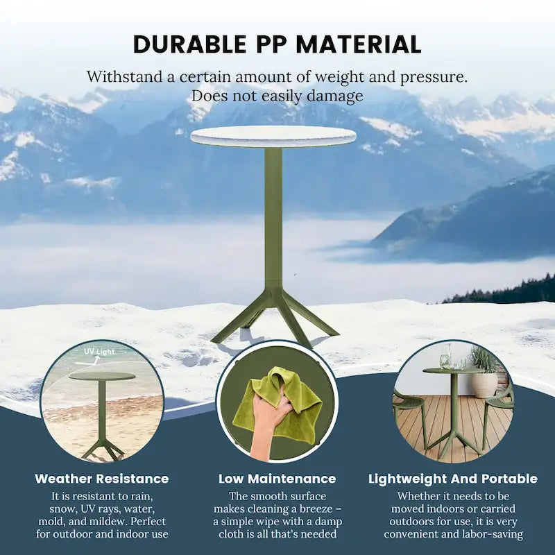 Frond and Form 23.5 Inch Outdoor Round Dining Table
