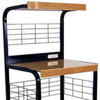 HomeRoots Black and Natural 26 Rolling Kitchen Cart With Storage - 25.5' X '59.5' X '17