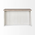 HomeRoots White And Brown Two Tone Wooden Kitchen Island With 3 Drawers - 30' X '34.5' X '60