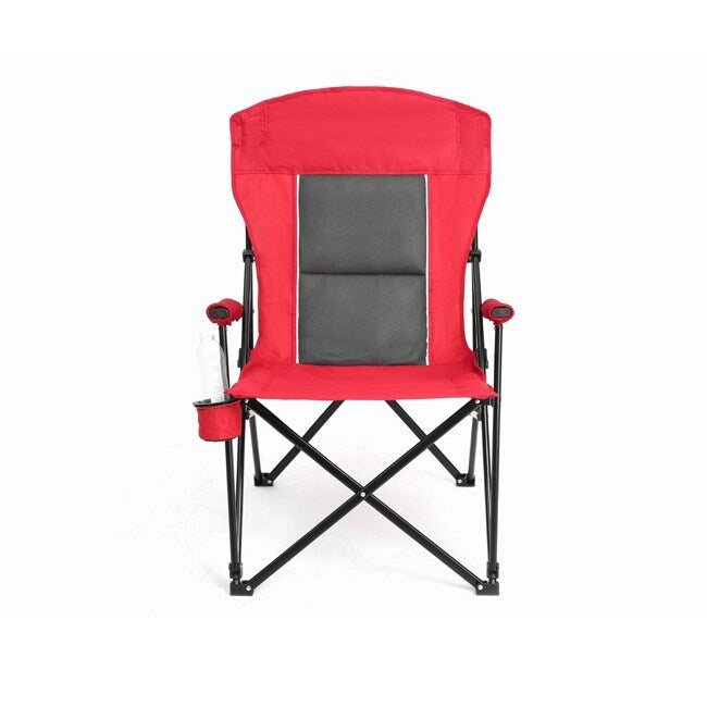 High-Back Heavy-Duty Lawn Chair Supports 250 Lbs, Portable Collapsible Design With Cup Holder