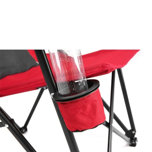High-Back Heavy-Duty Lawn Chair Supports 250 Lbs, Portable Collapsible Design With Cup Holder