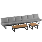 Outdoor Sectional Sofa Set Patio Conversation Set Patio Seating Group Outdoor Daybed with Adjustable Reclining Seats