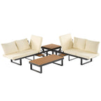 Outdoor Sectional Sofa Set Patio Conversation Set Patio Seating Group Outdoor Daybed with Adjustable Reclining Seats