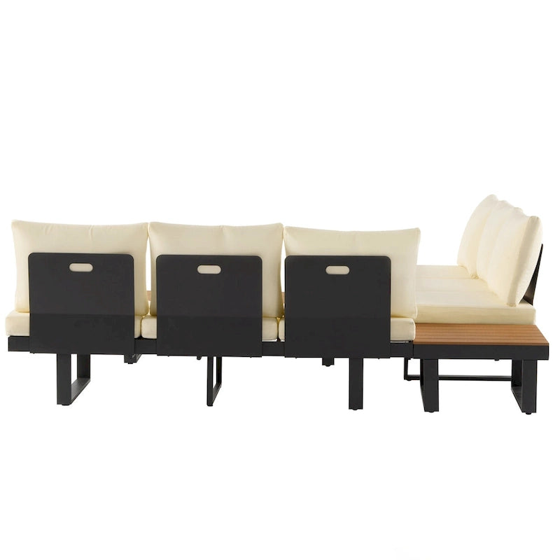 Outdoor Sectional Sofa Set Patio Conversation Set Patio Seating Group Outdoor Daybed with Adjustable Reclining Seats