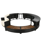 Outdoor Patio Rattan Spa Surround Frame Sofa Set with Storage Spaces, Bench and Cushions