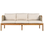 Outdoor 4-piece Acacia Wood and Rope Patio Sofa Set