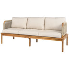 Outdoor 4-piece Acacia Wood and Rope Patio Sofa Set