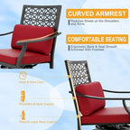 Outdoor Swivel Bar Stools Counter Height with Cushion, 4PCS Patio Bar Stools with Armrest