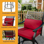 Outdoor Swivel Bar Stools Counter Height with Cushion, 4PCS Patio Bar Stools with Armrest