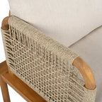 Outdoor 3-piece Acacia Wood and Rope Patio Sofa Set - 75.5 W x 26.75 D x 27.00
