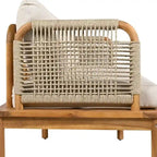Outdoor 3-piece Acacia Wood and Rope Patio Sofa Set - 75.5 W x 26.75 D x 27.00