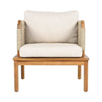 Outdoor Acacia Wood and Rope Club Chair with Cushions (Single) - 26.75in. W X28.75in.DX27.00in. H
