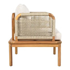 Outdoor Acacia Wood and Rope Club Chair with Cushions (Single) - 26.75in. W X28.75in.DX27.00in. H
