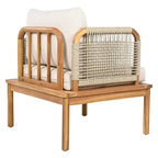 Outdoor Acacia Wood and Rope Club Chair with Cushions (Single) - 26.75in. W X28.75in.DX27.00in. H