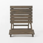Outdoor 3pc Half-Round Folding Acacia Wood Bistro Set